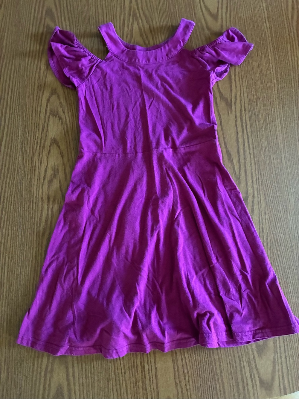The Children's Place Magenta Cold-Shoulder Ruffle Dress